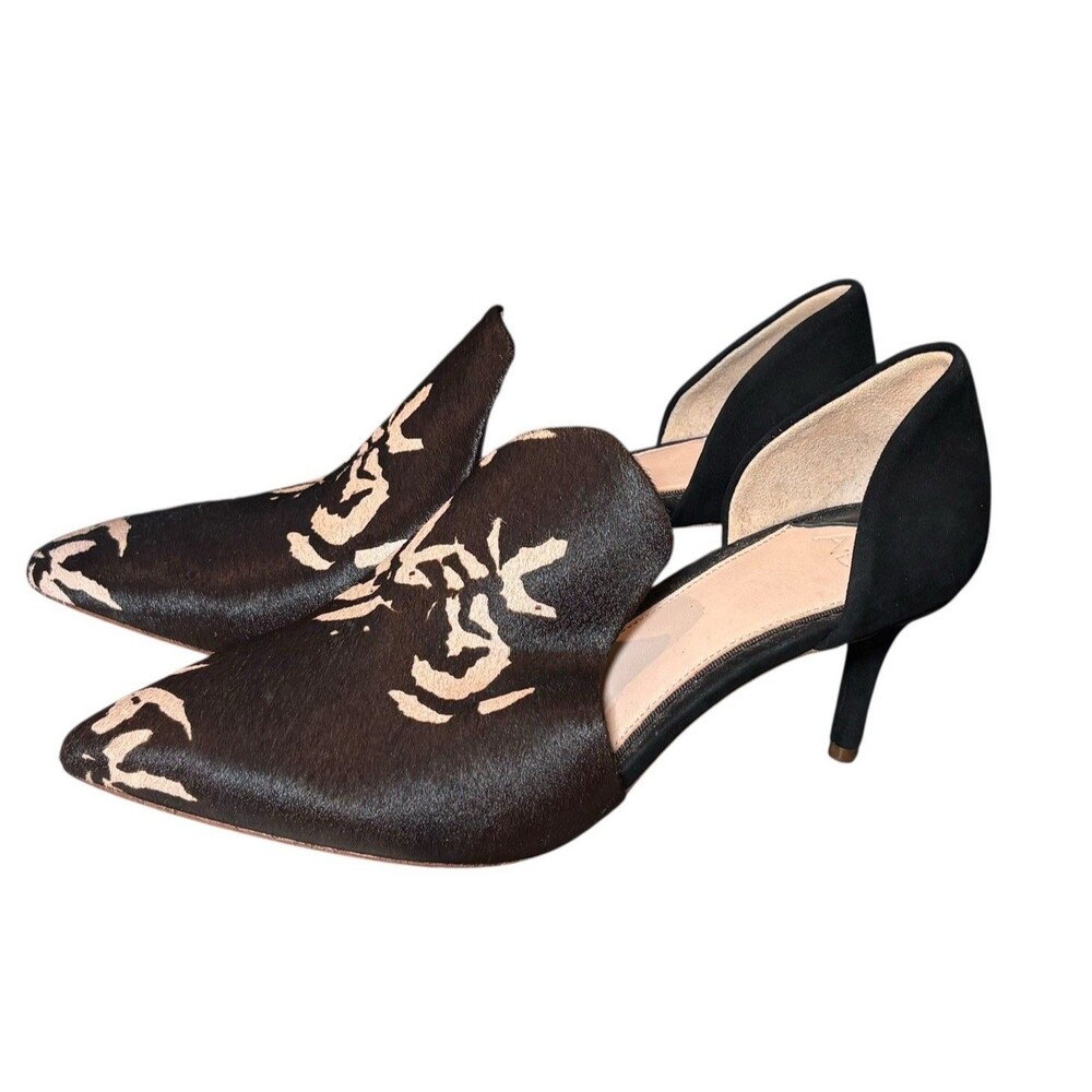 A D & Daughters Dyed Sheared Calf Hair D'Orsay Pumps Sz 7.5 Heels Slip On